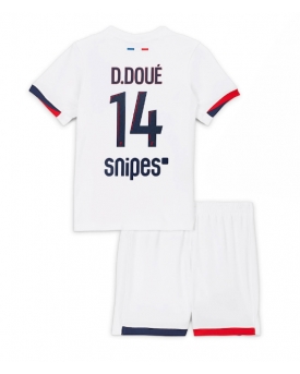 Billige Fotballdrakt Paris Saint-Germain Desire Doue #14 Replika Bortedraktsett Barn 2025-26 Kortermet (med bukser)